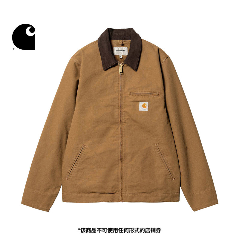Carhartt Wip Men's Jacket Autumn New Classic Square Logo Washed Vintage Detroit Workwear Carhartt