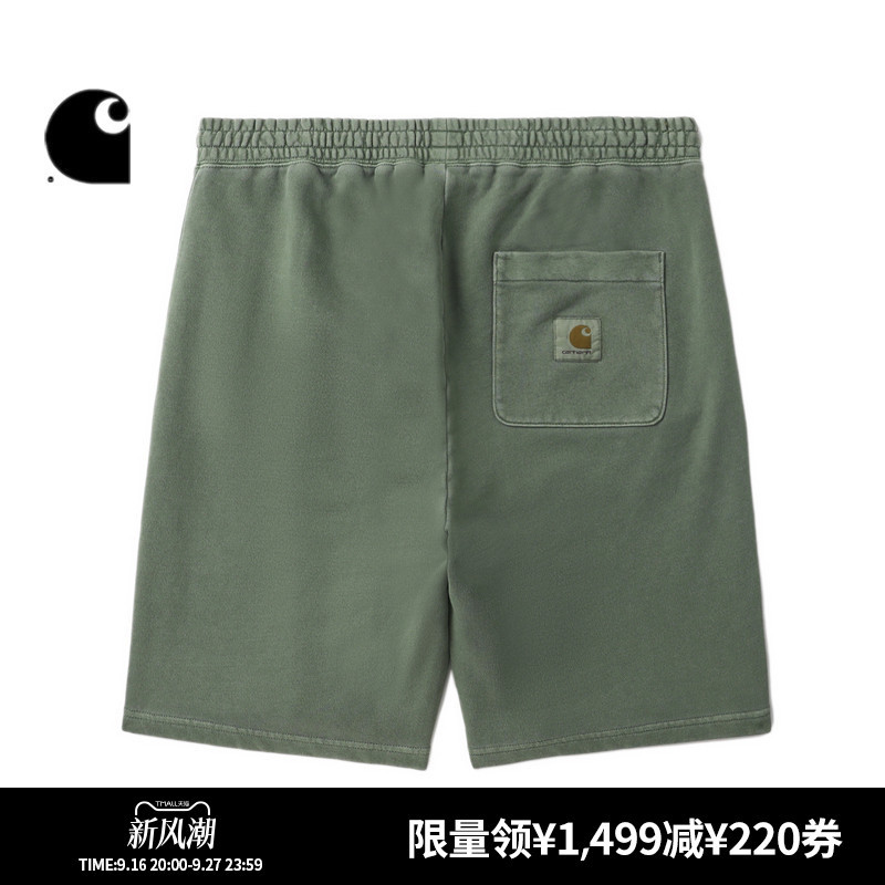 Carhartt Wip Men's Shorts with Classic Logo Label, Washed Sports Style Carhartt Carhartt Wip Men's Shorts with Classic Logo Label, Washed Sports Style Carhartt