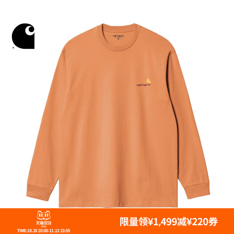 Carhartt Wip Long-Sleeved T-Shirt Men's Autumn and Winter Classic American Logo Embroidered Wide Version Carhartt