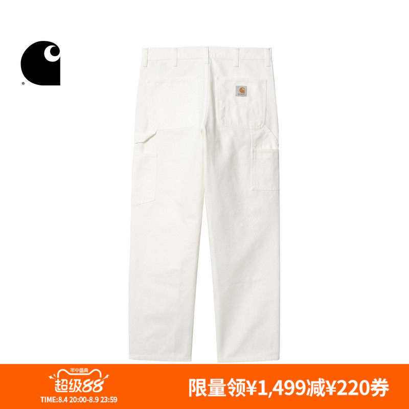 Carhartt Wip Work Pants Men's Autumn New Classic Square Logo Straight-Leg Double-Knee Fabric Carhartt