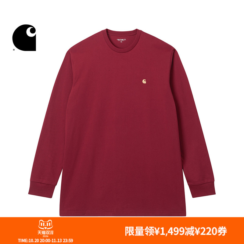 Carhartt Wip Long-Sleeved T-Shirt Men's Autumn and Winter Classic C Logo Embroidered Wide Version Carhartt