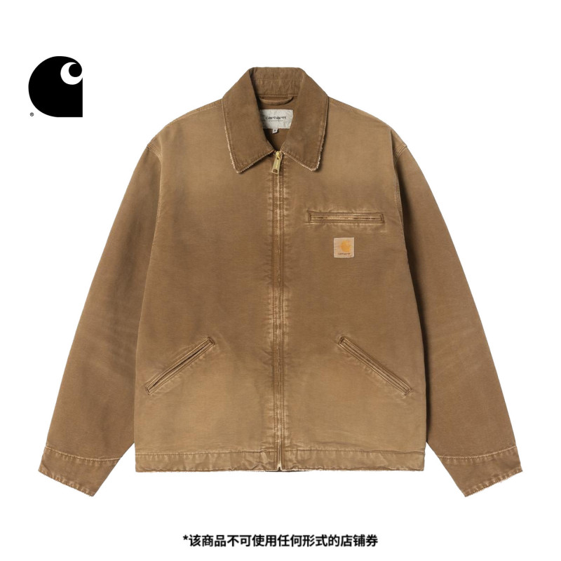 Carhartt Wip Workwear Jacket Men's Autumn New Classic Square Logo Washed Vintage Wide-Fit Detroit Carhartt Wip Workwear Jacket Men's Autumn New Classic Square Logo Washed Vintage Wide-Fit Detroit