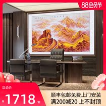 Hand-painted Great Wall Chinese painting Landscape painting Living room Chinese style lucky patron map Office real hanging painting Decorative painting
