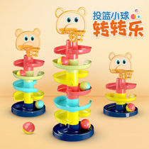 Early education educational baby toys revolving and folding Music 1-2-3 years old Rolling Ball track sliding ball tower baby baby