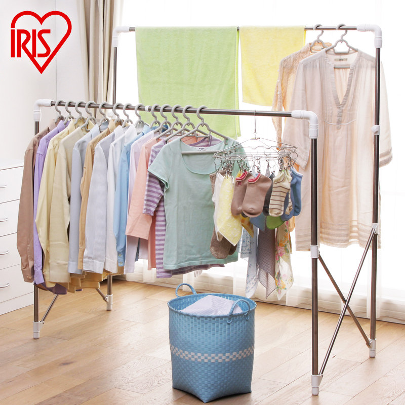 Japan IRIS multi-function folding balcony outdoor drying rack rotatable stainless steel double pole lifting drying rack
