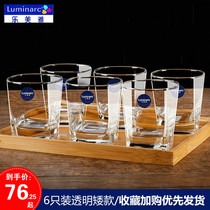 Lemeya 6 thick heat-resistant glass household transparent drinking cup tea cup milk juice cup set