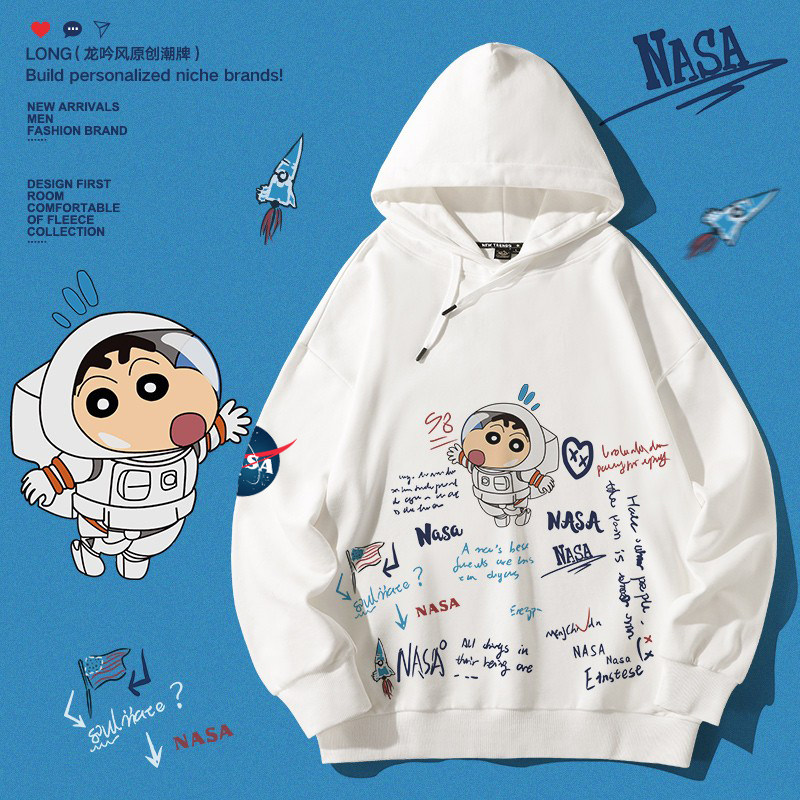 nasa Co - name Sweater Male 2023 new hat loose coat coat spring - autumn skin astronaut clothes