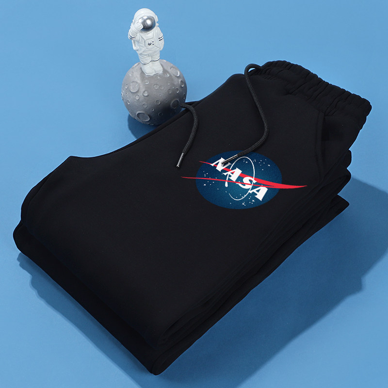 NASA joint sweatpants men's astronaut black all-match casual 2022 new spring and autumn thin section summer corset pants