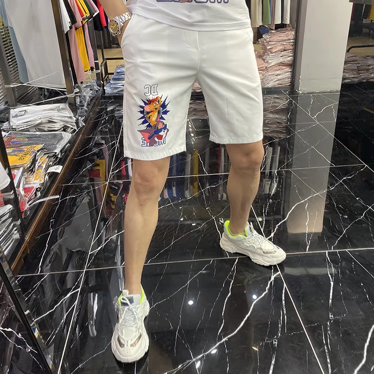 Yue Optimum Five Points Shorts Set Nam Trend 2020 New Summer Print Hot Rhinestone Casual Tay ngắn Bộ hai mảnh - Bộ đồ