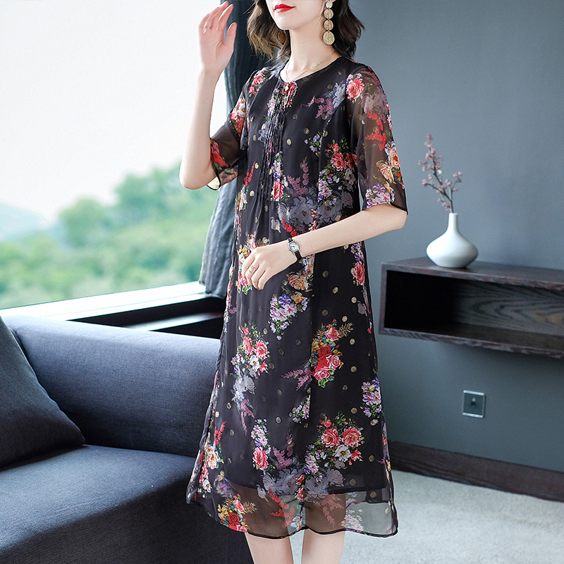 2020 Summer Dresses New Fashion in dress bà trung niên Mom 650.429