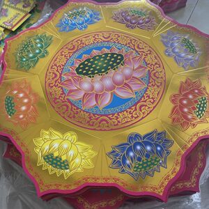 Gold-Stamped Nine-Turning Lotus Treasure Bowl, Lotus Pot, Perfect Treasure Bowl, Seven-Color Lotus Pot