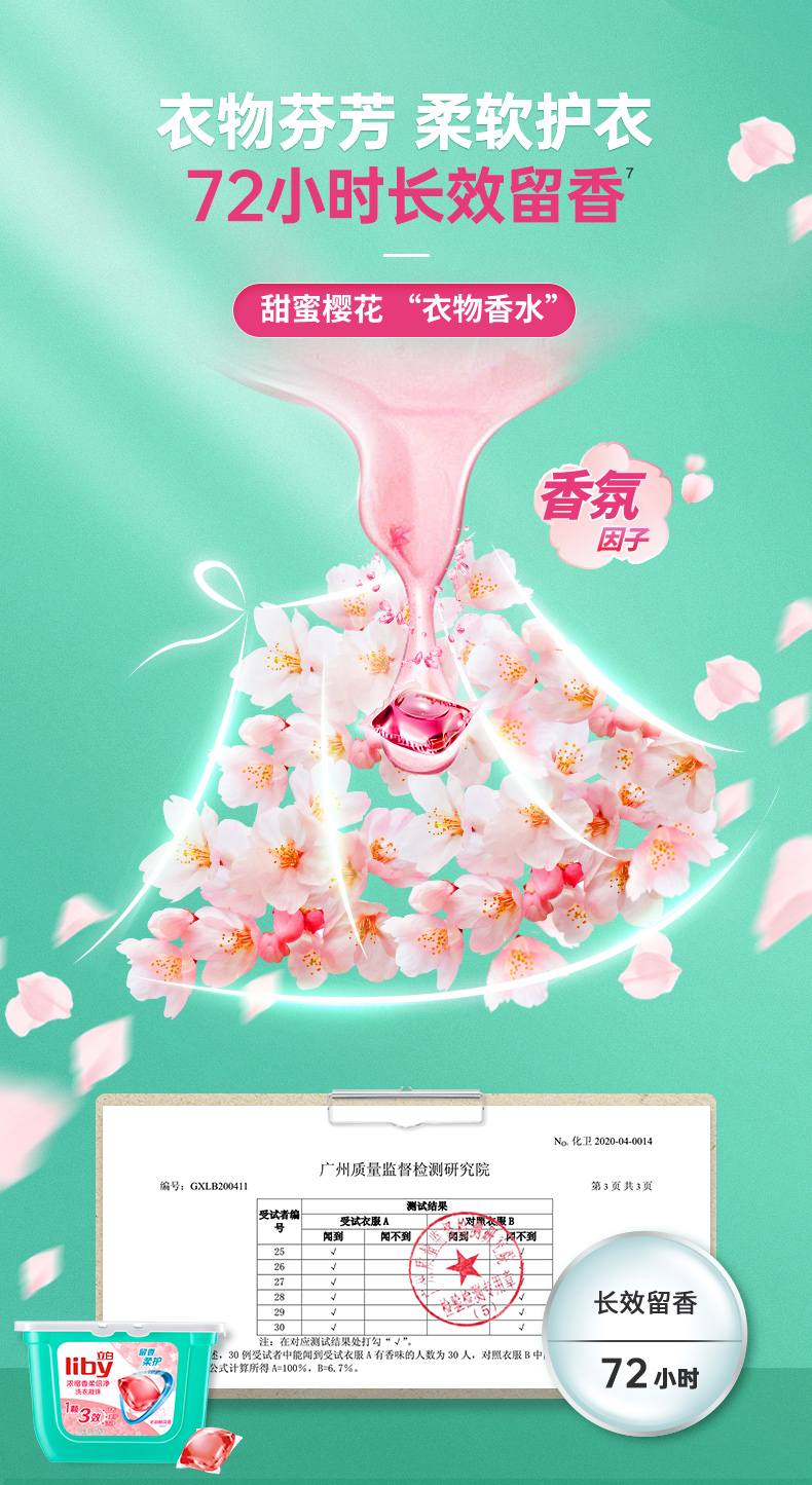 立白 天然倍净浓缩洗衣凝珠 8g*52颗*4盒 图6