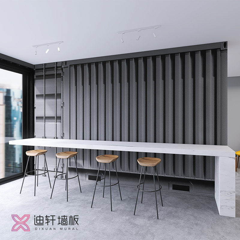 3d Iron Sheet Container protective wall panel Milk Tea Shop Bar Furnishing Integrated Board Direct Sowing Room Background Buckle Plate Garage Waterproof