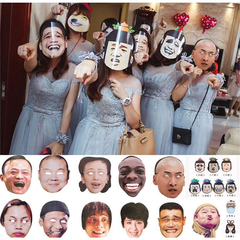 Tug-ho Funny Mask Wedding the whole person The groom's bridegroom is picking up the pro-cover-lift head shake-up star mask performance to get married