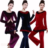 Весенний танцующий бархатный комплект, лонгслив для спортзала