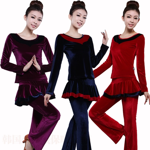 Весенний танцующий бархатный комплект, лонгслив для спортзала