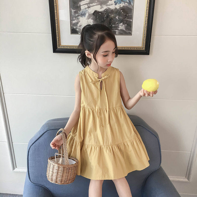 Girls dress summer dress 2022 new style foreign style Korean version of the big boy sleeveless vest skirt princess skirt children's skirt