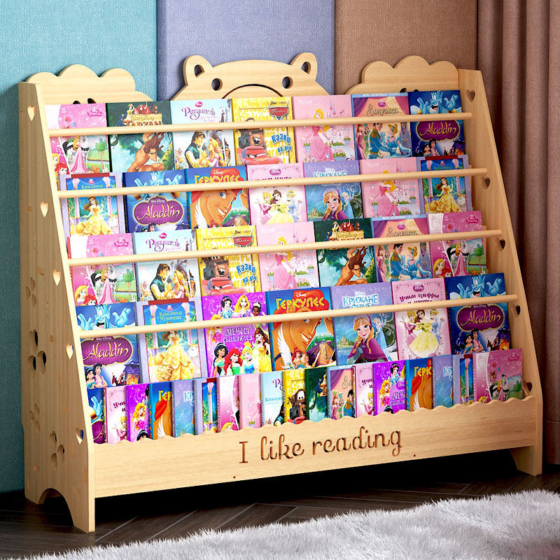 Solid wood children's bookshelf Home floor-to-ceiling baby bookshelf storage shelves Bookcases Small bookshelf Kindergarten picture book shelves