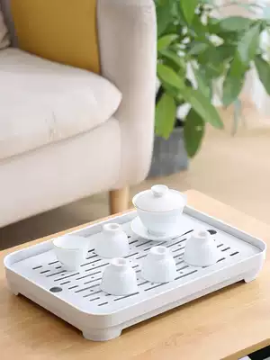 Water cup Cup holder Drain tray Rectangular plastic Japanese-style tea tray Double-layer tray Creative household kitchen fruit tray