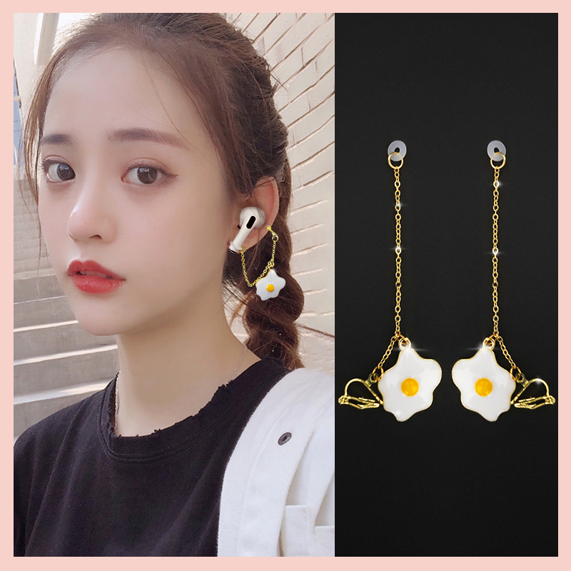 Headphones Anti-Lost Earrings Apple Wireless Headphones Anti-Lost Rope Ear Hanging Airpods2 Pro 1st and 2nd Generation Metal Women's Fashion Earrings Universal Huawei Bluetooth Headphones Female Ear Clips Anti-Lost Artifact Creative