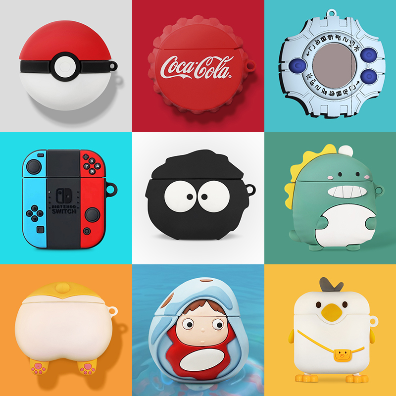 Rover Bluetooth headphone sleeve lollipops protective casing wireless Bluetooth headphone lolipas plus protective shell silicone Silicone Cartoon Creative Charging Case Personality Tide Cards Cute Stick
