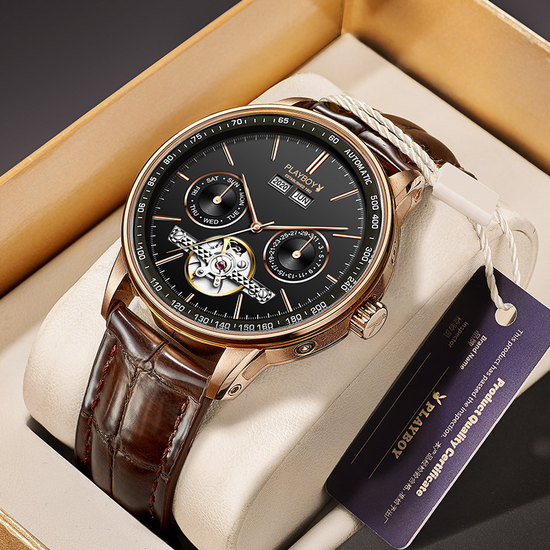 2021 New Playboy Watch Men's Automatic Mechanical Watch European and American Brand Trend Fashion Waterproof Business