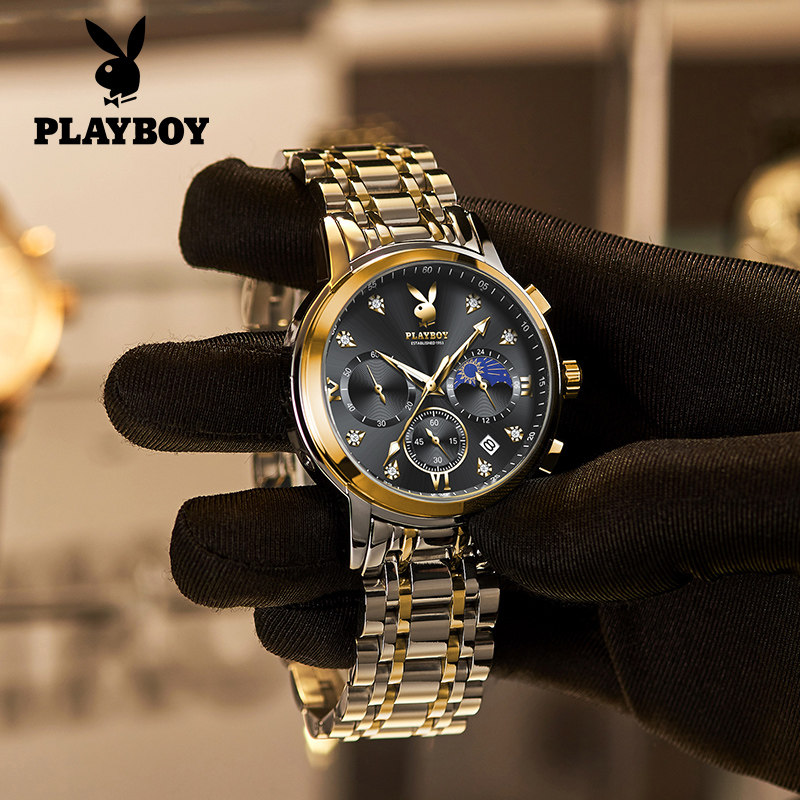 Playboy European and American watch men's business automatic mechanical watch 2021 new waterproof tritium gas men's watch