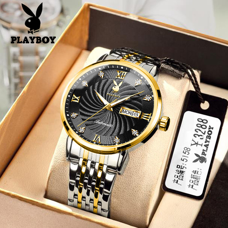 Playboy black technology watch men's tide brand joint automatic mechanical watch simple waterproof temperament men's