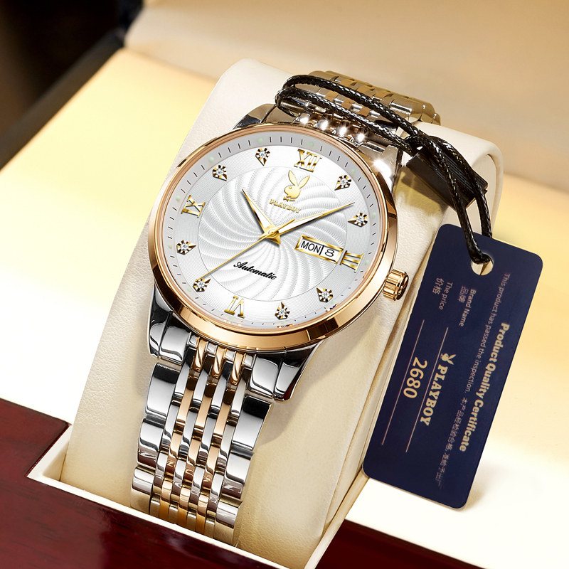 Playboy Europe and America New ultra thin watch men waterproof fully automatic mechanical watch classic business 2023 male watch