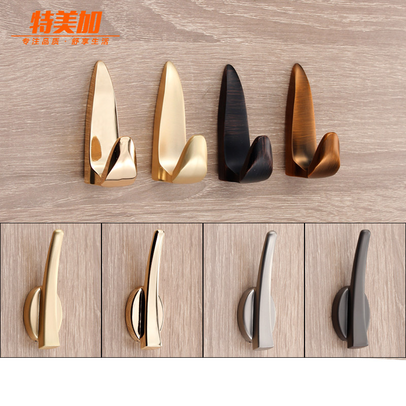 Modern simple clothes hook metal single hook coat hook Creative Wall Wall bathroom storage adhesive hook cartoon clothes hook