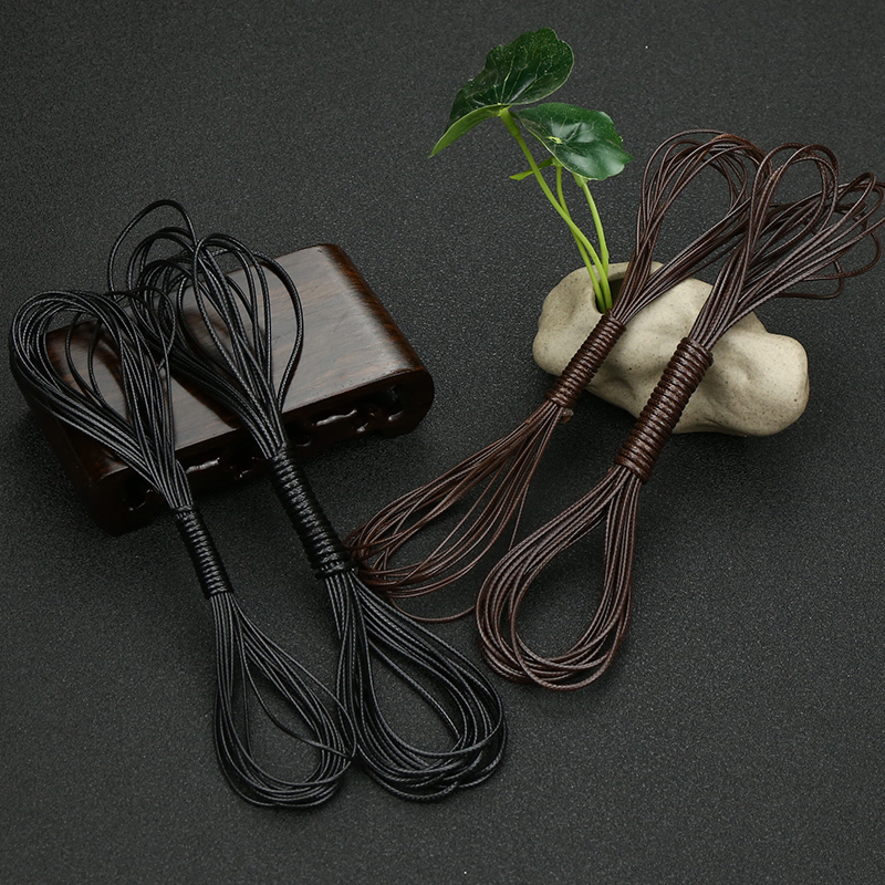 Korean Oil Wax Cord Black Hand-Woven High-End Pendant Leather Cord DIY Accessories Bracelet Necklace Cord Waxed Thread Rope