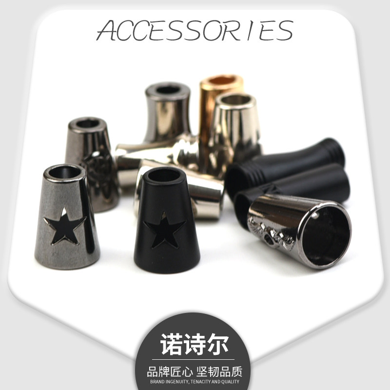 Sweatshirt hat drawstring metal head clothes with rope head down jacket adjusted for rope buckle hat rope pants accessories