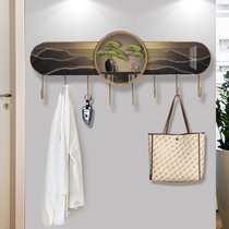 New Chinese style entry crystal porcelain painting coat hooks simple modern style fashionable light luxury decoration coat hooks wrought iron hooks