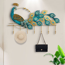 New Chinese style light luxury three-dimensional peacock clothes hook wall hanging entrance bedroom clothes hanger creative door hanging rack nail hook