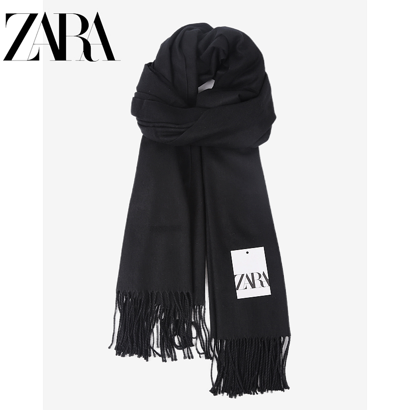 кашемировый шарф zara, сохраняющий тепло зимой, однотонная шаль, универсальный японский нагрудник с кисточками для мужчин и женщин, утолщенный студенческий нагрудник с кисточками