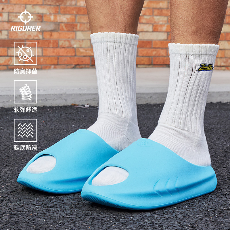 High-Elastic Waterproof Beach Popcorn Slippers, Fashionable Sports Couple's Basketball Casual Large-Size Outdoor Shoes