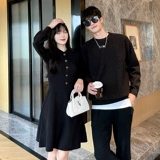 Осенняя демисезонная парная одежда для влюбленных, трикотажный свитер, небольшое дизайнерское платье, коллекция 2021, тренд сезона