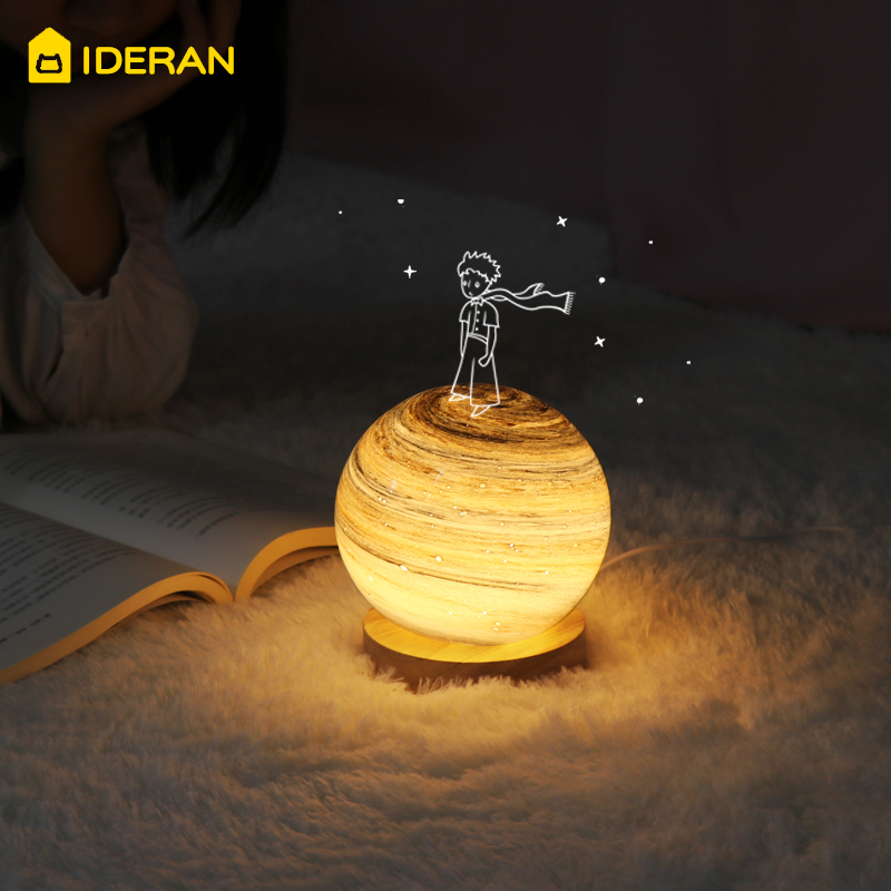 Planet Light Romantic Noctilucent Moonlight Night Sky Dreamnet Red Gift Box Wandering Bedroom Bedside Glass Small Night Light Desk Lamp 