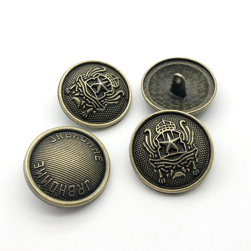 Metal new Korean retro style men's and women's wool coat windbreaker buttons round clothes buttons five-star buttons