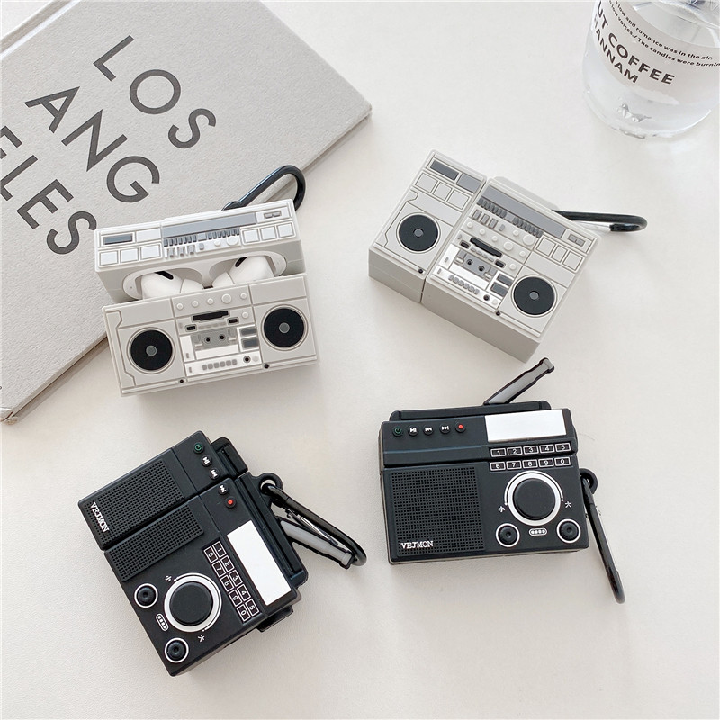 Creative Radio Applies Airpods Protective Sleeves AirpodsPro Headphones Sleeve Apple Wireless Bluetooth Silicone Anti-Fall Soft 1 Generation 2 Gen 3 generations of evil to blame male and female couples