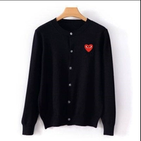 Черный кардиган, круглый воротник