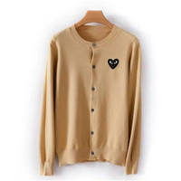 Хаки кардиган, круглый воротник