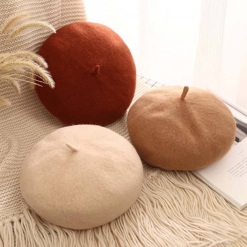 Beret female British autumn winter and winter Japanese wool painter hat lady's bud hat hundreds and tides in