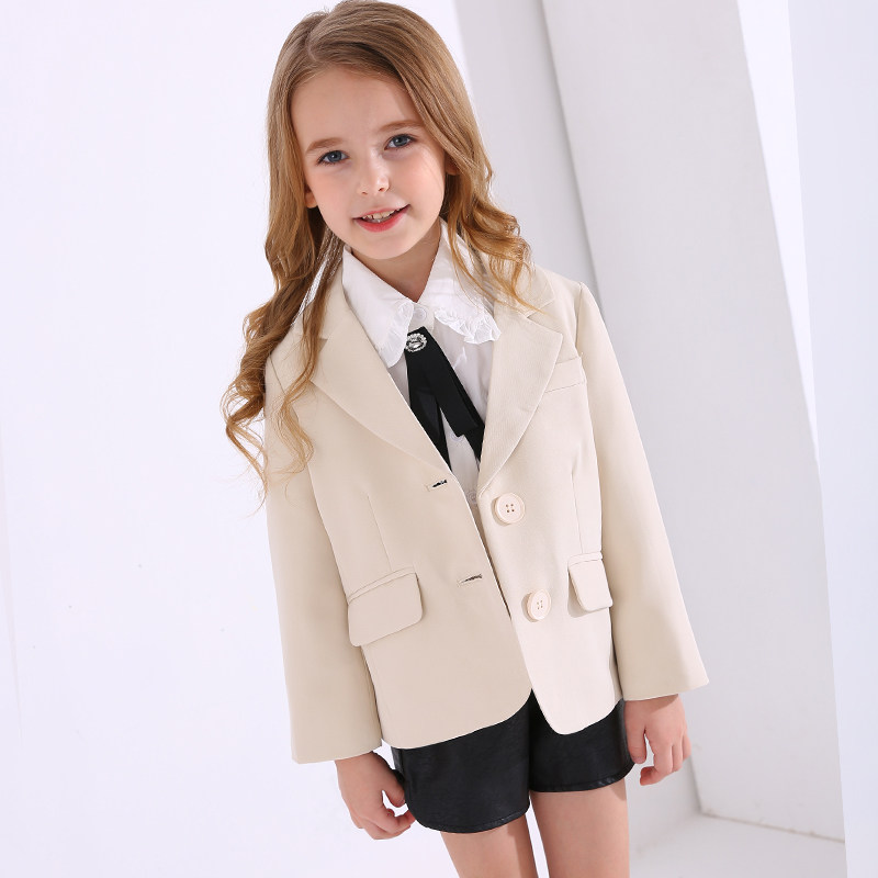 Girl Suits Jacket Casual Korean version online Red Ocean Fashion Little West Suit Jacket Spring Clothing Children Flower dresses