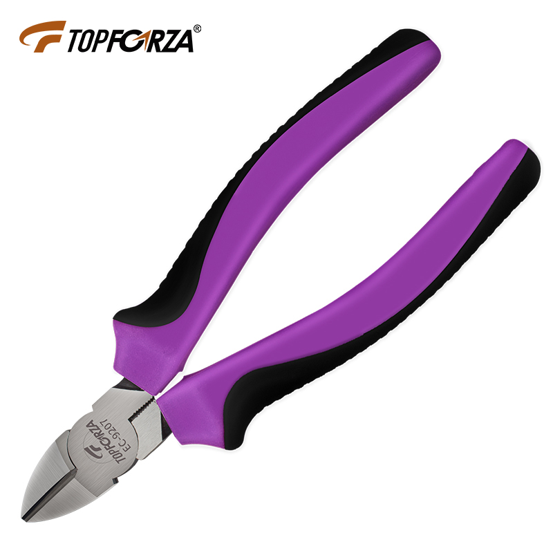Topfurui EC-9207 imported inclined jaw pliers industrial grade CR-V material slant pliers wire cutter side jaw pliers stripping electric pliers 6 inches