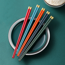 Home small Ernet red alloy Chopsticks Non-slip High Temperature Resistant Fast Sub home One person One chopstick Color Home upscale Sub-chopsticks