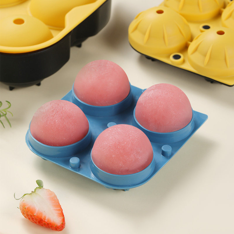 Home Small Diced Ice Hockey Mold Silicone Ice Cubes Ice Making Box Home Whisky Freeze Spherical making Divine Instrumental Big with a lid