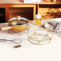 Home Small Two Stainless Steel Boiler Holder Pan Mat Kitchen Countertop Shelf Domestic Frying Pan Shelf Thermal Insulation and Anti-scalding Saucepan Grill