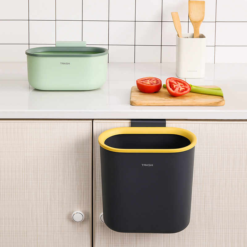 Home small second kitchen trash can hanging wall-mounted home living room kitchen waste storage toilet toilet paper basket