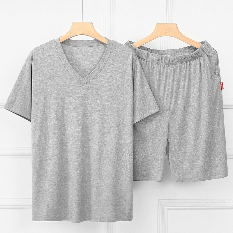 Midetti men's summer modal thin suit large size loose short sleeve shorts young and middle-aged home clothing pajamas